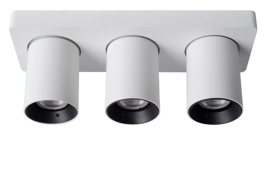 Lucide NIGEL - Spot plafond - LED Dim to warm - GU10 - 3x5W 2200K/3000K - Blanc - éteint